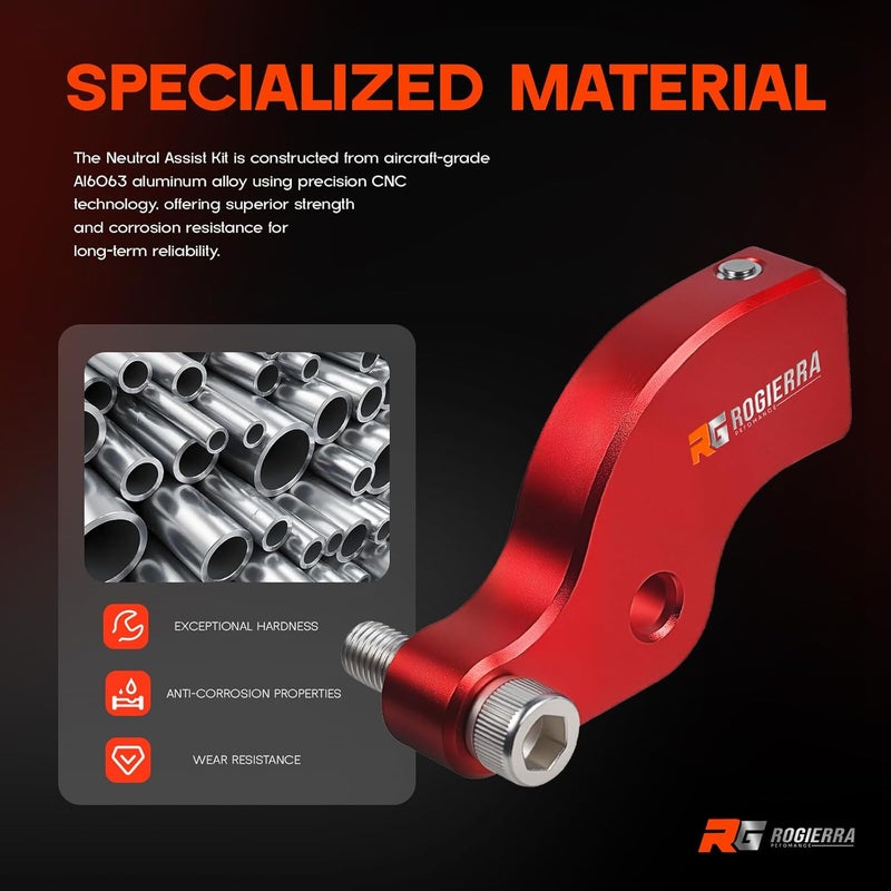 Rogierra Ez Shift Neutral Gear Assist Kit for Harley- CNC Machined ShiftLever, Easy Neutral Finder, Fits 2018-2025 Touring(ElectraGlideRoad Glide/Tri Glide) & Softail (Fat Boy 114) Motorcycles(Red) - Image 5